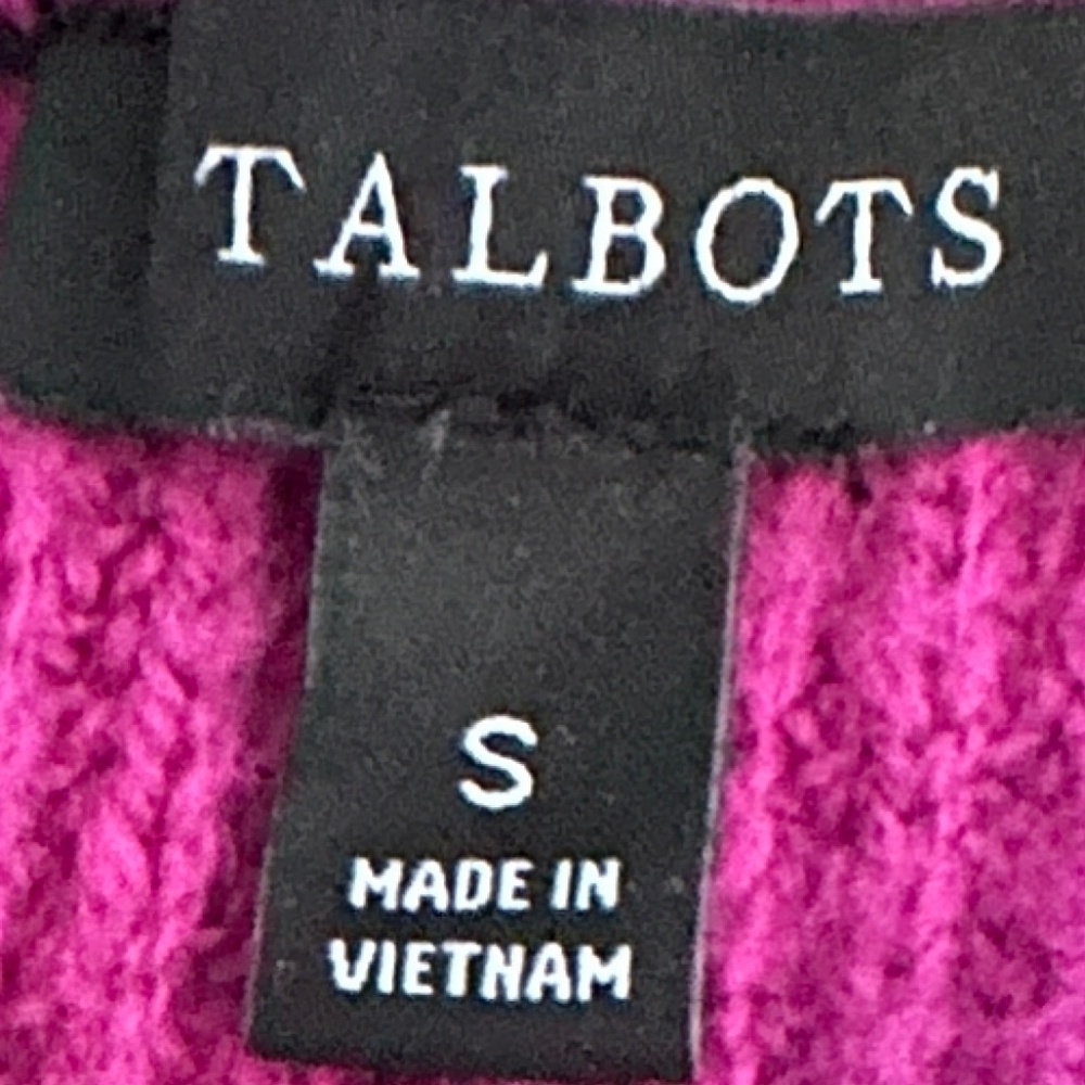 **TALBOTS* Magenta x Navy V-Neck Knitted Sweater Size - Picture 6 of 7